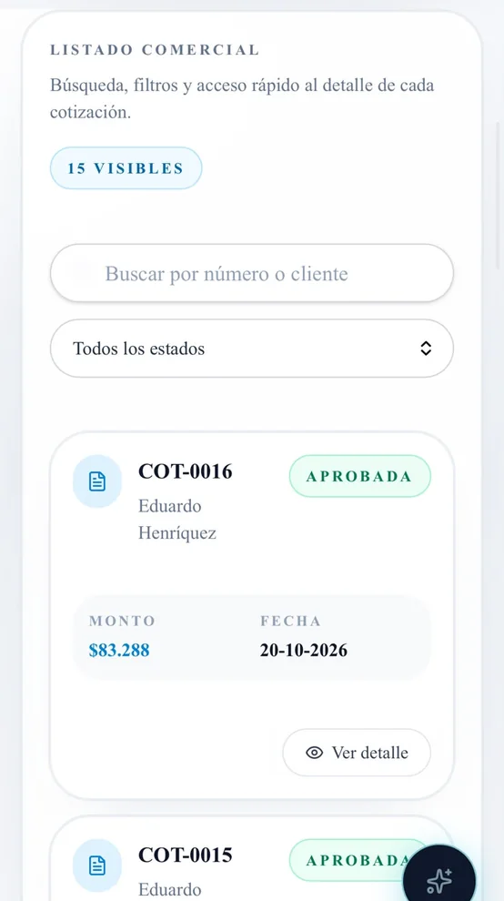 Cotizaciones en móvil